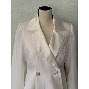 Especially Yours Boutique White Blazer Dress Asymmetrical NWT Women’s Size 8